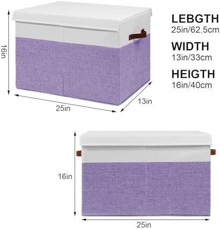 Large Toy Storage Box with Lid, Toy Chest Bin Boxes Basket with Dividers - Image 5