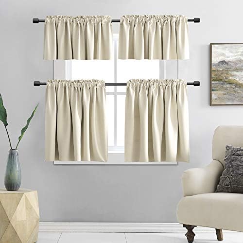 DONREN 2 Panels Cream Beige Curtain Valances - Image 5