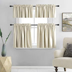 DONREN 2 Panels Cream Beige Curtain Valances - Image 5