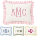 Muslin Pillow Cover, Monogram Pillow Covers, Personalized Name Ruffle Baby by Locobird