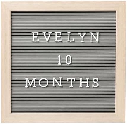 Kate & Milo 10" x 10" Natural Wood Gray Letterboard Set by KateMilo