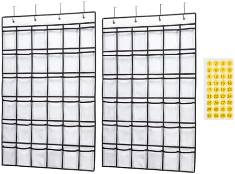 SAVERHO 2 Pack 36 Pockets Classroom Pocket Chart by SAVERHO