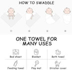 DRESHOW BQUBO Cotton Baby Swaddle Hat Set Newborn Infant Receiving Blankets - Image 7