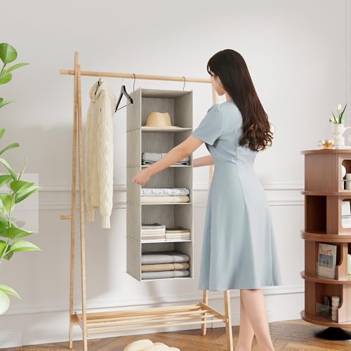 Hanging Closet Organizer 5-Tier, Oxford Wardrobe Storage - Image 2