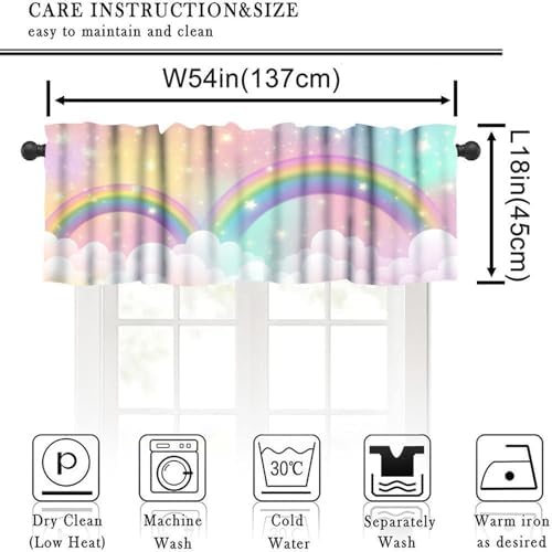 Cute Rainbow Valance, Fantasy Cloudy Pink Sky Magic Princess Landscape Fairy - Image 5