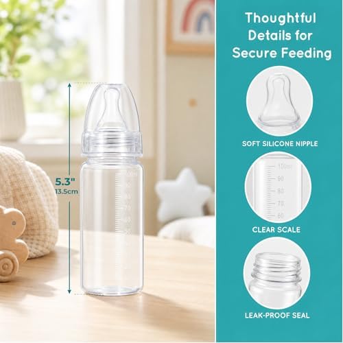DOITOOL 15 Pcs Disposable Baby Bottles 100ml Plastic Newborn Milk Bottles - Image 2