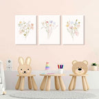 Nursery Wildflower Wall Art Girl Flower Canvas Wall Decor Floral Nursery Art - Image 7
