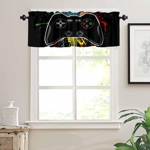 Gamepad Valances Kitchen Window Curtains, Colorful Game Controller Graffiti - Image 5