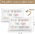 Boho This is Where All The Fun Stuff Happens 12x20 Pillow Cover - Image 3