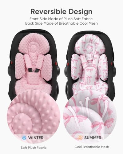 TinlyFinly Newborn Carseat Insert, Baby Head and Body Support - Image 4