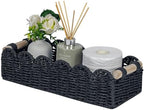 CubesLand Scalloped Toilet Paper Storage Basket W/Handle by CubesLand