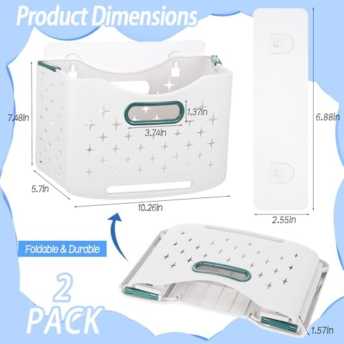 2 Pcs Bath Toy Storage Organizer, Foldable Large Capacity Bath Plaything - Image 2