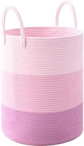 Laundry Hamper for Organizing, 52L Large Laundry Baskets, Cotton Rope Woven by Degeyoyo