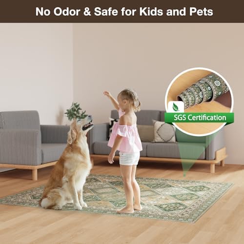 Floor Mat for Home 5×7ft, Easy Clean Plastic Rug-Like Pattern Area Mat for - Image 5