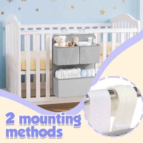 Hanging Diaper Organizer for Playpen Crib Bassinet, Non-Sagging Changing Table - Image 6
