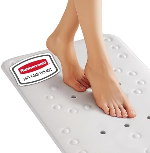 Rubbermaid Soft Foam Tub Mat, Non-Slip Bath Mat by Rubbermaid