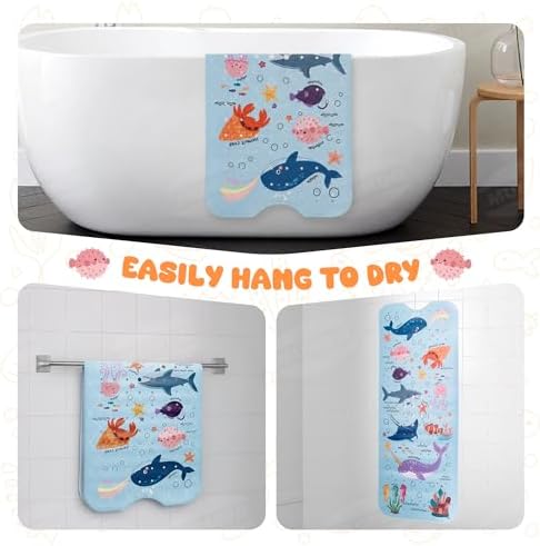 Baby Bath Mat for Kids Toddler 40" x 16" Soft PVC Kids Bathtub Mat - Image 6