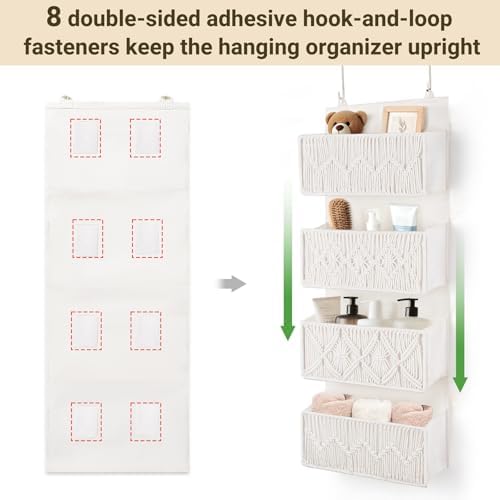 Dahey Over The Door Organizer Macrame Boho Hanging Back of Door Storage - Image 6