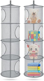 2Pcs Hanging Stuffed Animal Storage Hammock Net 4 Tiers - Image 6