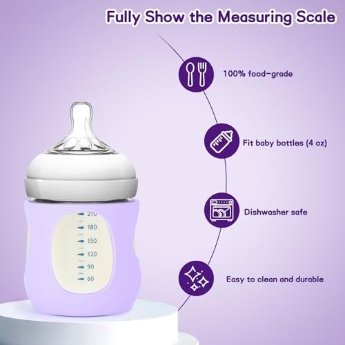 Silicone Sleeves for Avent Natural Glass Baby Bottles, BPA Free, Anti Breakage - Image 2