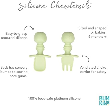Bumkins Baby Utensils Set, Chewtensils Silicone Spoons - Image 5