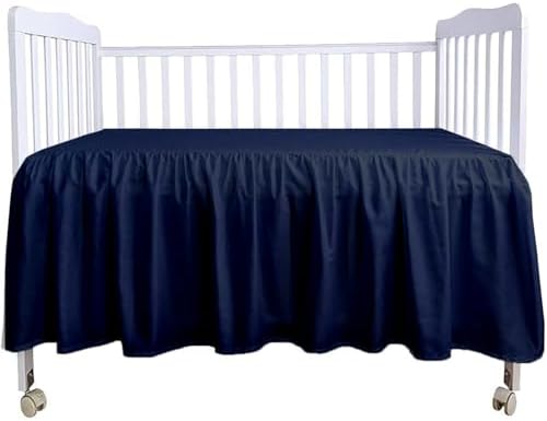 Crib Bed Skirt 28” x 52” with 14” Drop – Split Corners Dust Ruffle, Microfiber - Image 2