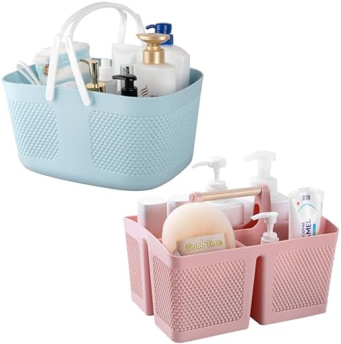 Shower Caddy Basket, Portable Large Capacity Thickened Plastic Organizer by rejomiik