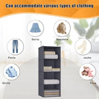 Hanging Closet Organizer 4-Shelf, Oxford Fabric Wardrobe Storage, Dark Grey - Image 7