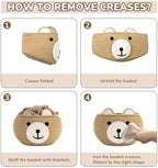 CherryNow Baby Basket for Gifts Empty, Cute Bear Design - Image 6
