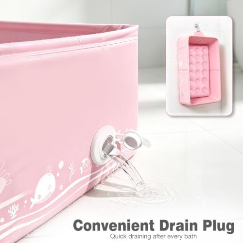 Collapsible Baby Bathtub for Babies & Toddlers, Foldable Portable Baby Tub - Image 5