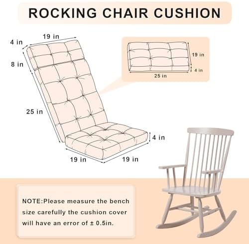 Rocking Chair Cushions Indoor High Back Set - Image 6