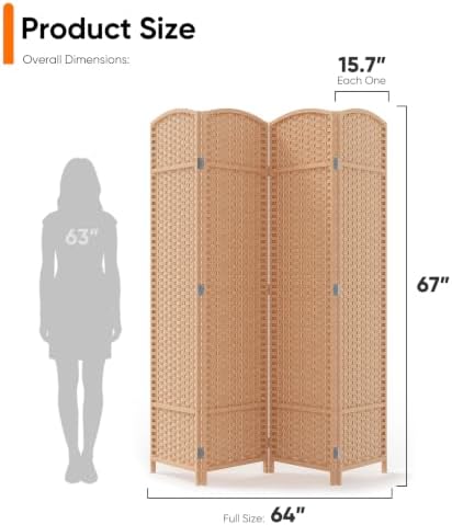 JOSTYLE Outdoor Privacy Screen 4-Panel Folding Room Divider Space Partition - Image 2