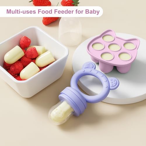 Baby Breastmilk Popsicle Molds & Baby Fruit Feeder, Infant Food Freezer Tray - Image 5