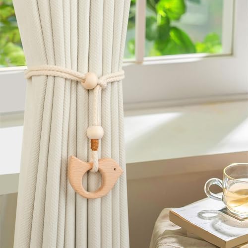 2 Pack Wooden Curtain Tiebacks - Image 3
