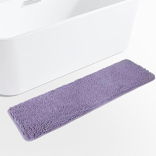 Yeaban Chenille Lavender Bathroom Runner Rug 17"x47" by Yeaban