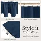 NICETOWN Navy Kitchen Valance for Windows Decoration for Apartment Bathroom - Image 3