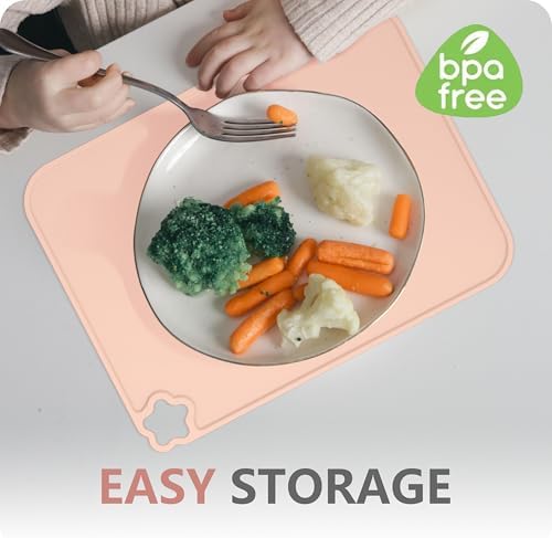 Silicone Placemat for Toddles Kids Non-Slip Reusable Portable Kids Placemats - Image 4