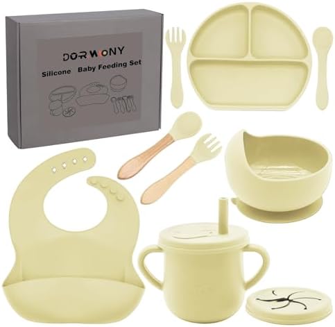 100% Silicone baby feeding set, BPA free Baby dishes set by Dormlony