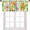 Baby Safari Animals Curtins Valance, Cartoon Woodland Animals Giraffe Elephant by Unknown