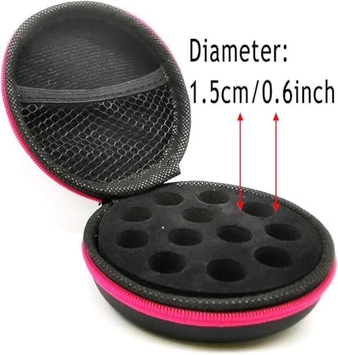 Glass Bottle Bundle Essential Oils Case Hard Round Carrying Case Bag - Image 3