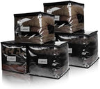 Clear Zippered Plastic Clothes Storage Bags, 6 Pack by Heonay