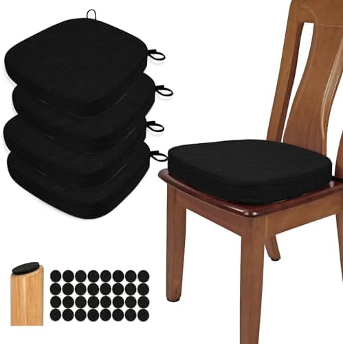 BUYUE Thickened 2.5" Dining Chair Cushions Set of 4, U-Shape High Density Foam by BUYUE