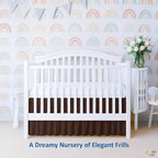 Cottington Lane Chocolate Crib Skirt Dust Ruffle 14" Drop, Fits 28" x 52" - Image 3
