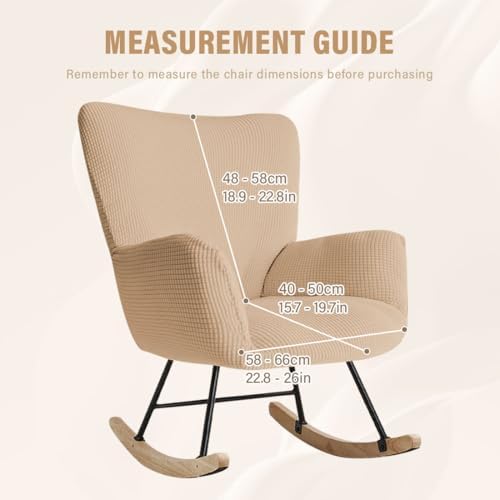 Nursery Rocking Chair Cover Stretch Glider Chair Covers Jacquard Modern Reading - Image 5