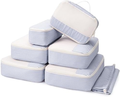 Narwey 7 Set Striped Packing Cubes by Narwey