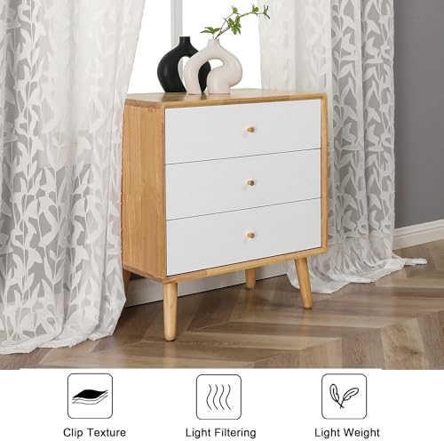 Lecloud Leia Ivory Sheer Curtains 96 Inches Long 2 Panels, Airy Voile Jacquard - Image 7