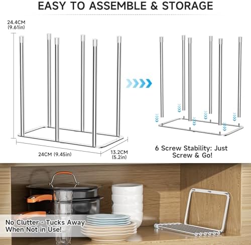 Water Bottle Drying Rack Reusable Bottle Rack Dryer Kitchen Stand Holder Metal - Image 5