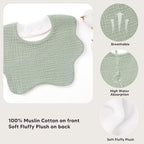 Bearmoss Baby Bibs for Drooling & Teething 8 Pack Muslin Cotton Bibs - Image 6