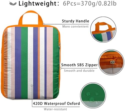 6 Pcs Compression Packing Cubes, Packing Cubes - Image 5