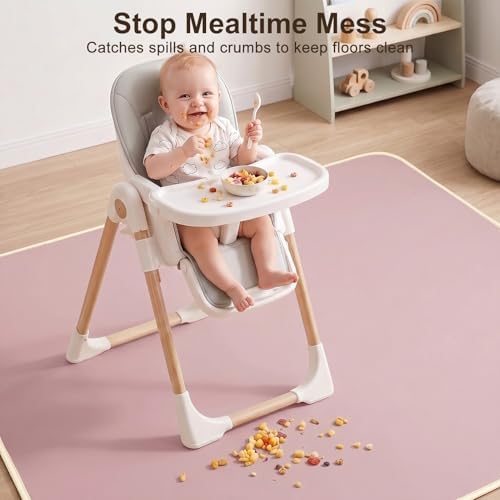 Basumee Splat Mat for Under High Chair, Waterproof & Mess-Proof Floor Mat - Image 5